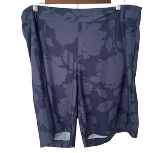 Spanx Sunshine Solutions Floral Shorts Womens XL Blue  Golf Athletic Stretch